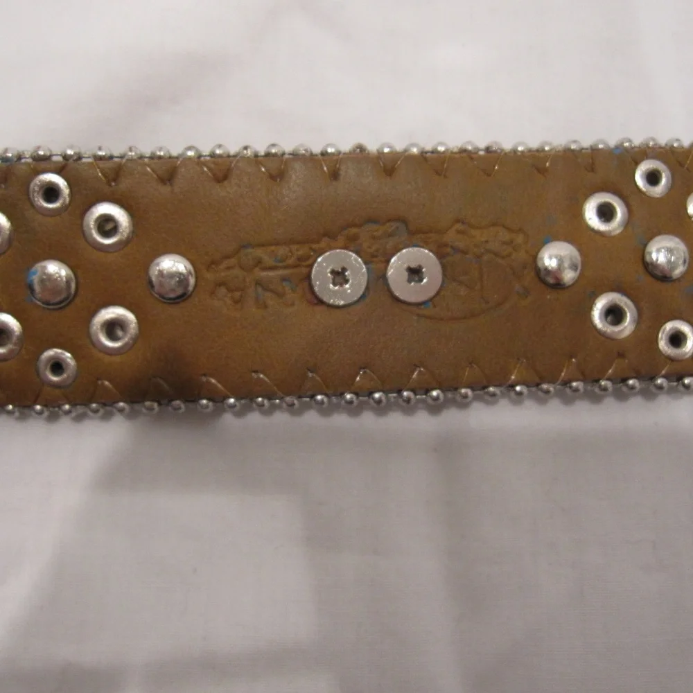 Y2k rhinestone western belt with heart rhinestones size XS 33" - Picture 6 of 6